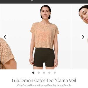 Lululemon Cates Tee Camo Veil Ivory Peach